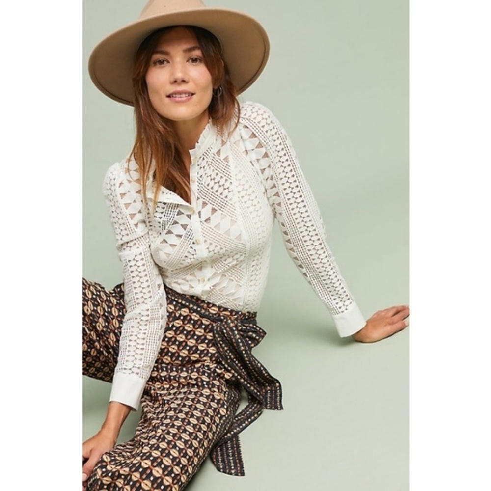 new Anthropologie Laced Buttondown - Picture 4 of 8
